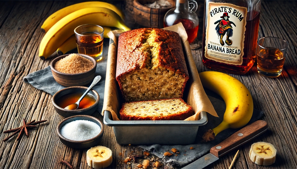 Baking Pirate's Rum-Soaked Banana Bread