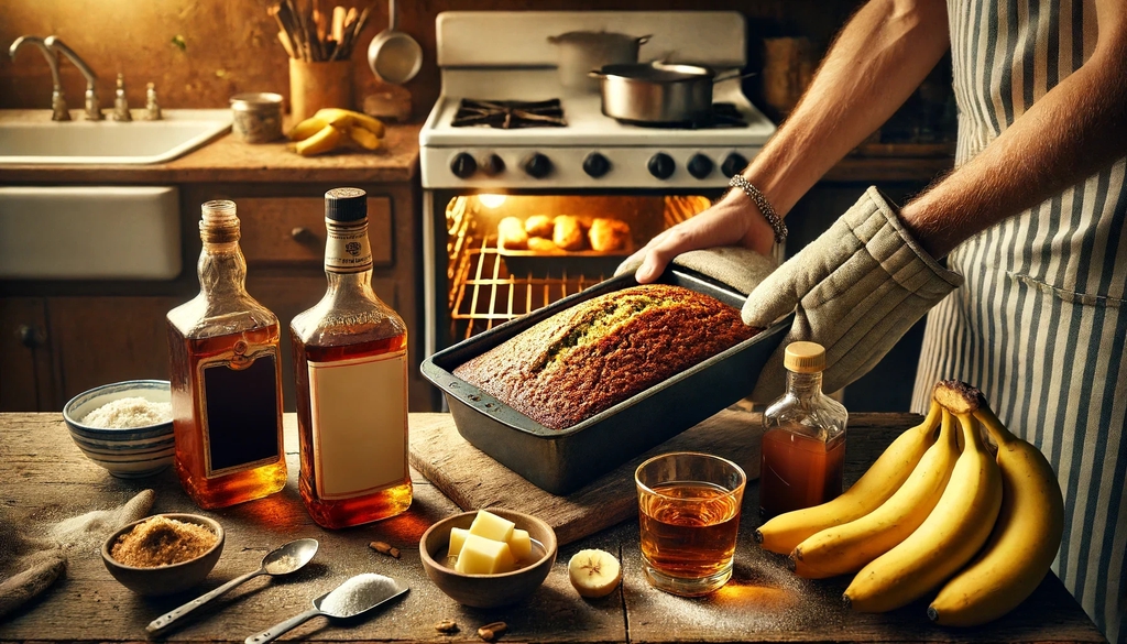 Serving Pirate's Rum-Soaked Banana Bread